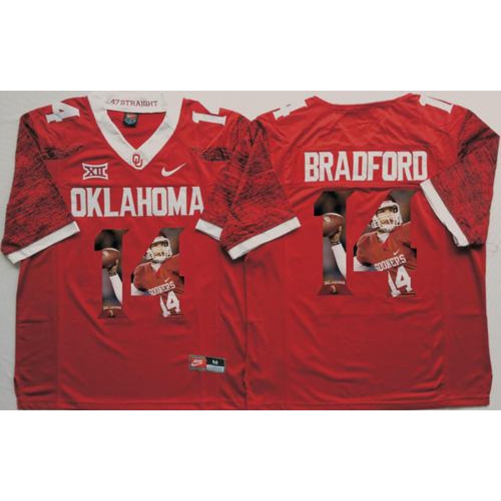 Sooners #14 Sam Bradford Red Player Fashion Stitched NCAA Jersey