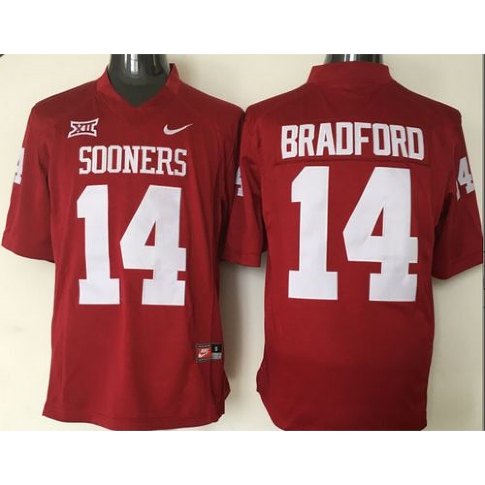 Sooners #14 Sam Bradford Red XII Stitched NCAA Jersey