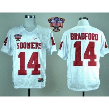 Sooners #14 Sam Bradford White 2014 Sugar Bowl Patch Stitched NCAA Jersey Sooners #14 Sam Bradford White 2014 Sugar Bowl Patch Stitched NCAA Jersey
