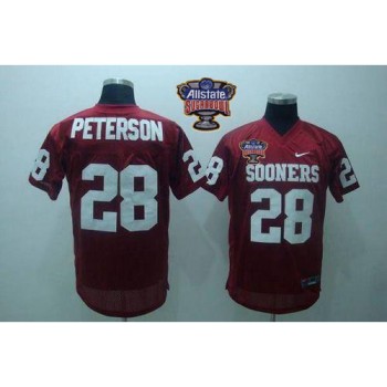Sooners #28 Adrian Peterson Red 2014 Sugar Bowl Patch Stitched NCAA Jersey Sooners #28 Adrian Peterson Red 2014 Sugar Bowl Patch Stitched NCAA Jersey