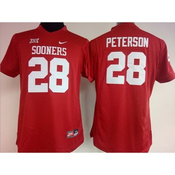 Sooners #28 Adrian Peterson Red Women's Stitched NCAA Jersey Sooners #28 Adrian Peterson Red Women's Stitched NCAA Jersey