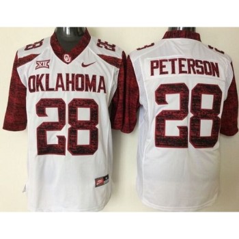 Sooners #28 Adrian Peterson White New XII Stitched NCAA Jersey Sooners #28 Adrian Peterson White New XII Stitched NCAA Jersey