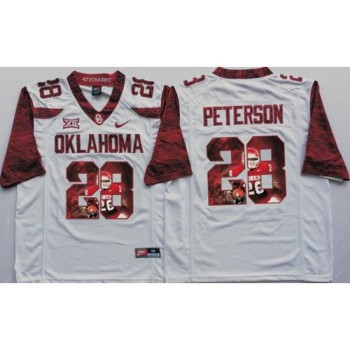 Sooners #28 Adrian Peterson White Player Fashion Stitched NCAA Jersey Sooners #28 Adrian Peterson White Player Fashion Stitched NCAA Jersey