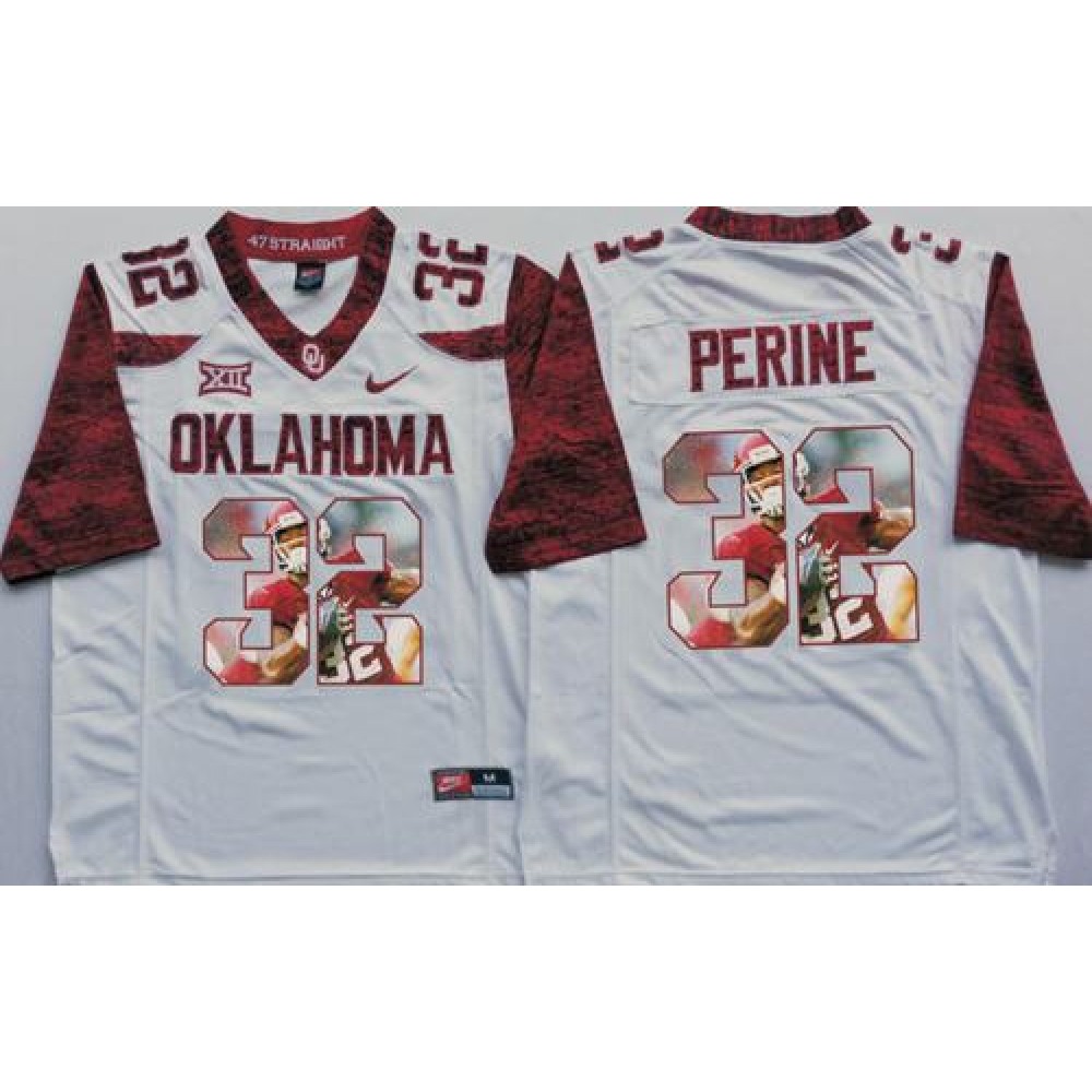 Sooners #32 Samaje Perine White Player Fashion Stitched NCAA Jersey