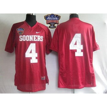 Sooners #4 Red 2014 Sugar Bowl Patch Stitched NCAA Jersey Sooners #4 Red 2014 Sugar Bowl Patch Stitched NCAA Jersey