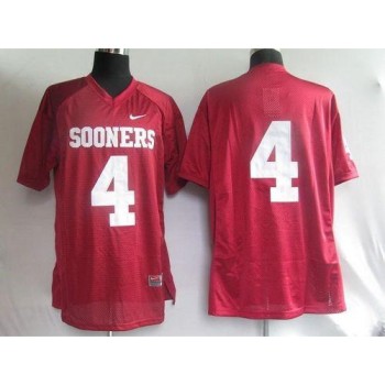 Sooners #4 Red Stitched NCAA Jersey Sooners #4 Red Stitched NCAA Jersey