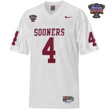 Sooners #4 White 2014 Sugar Bowl Patch Stitched NCAA Jersey Sooners #4 White 2014 Sugar Bowl Patch Stitched NCAA Jersey
