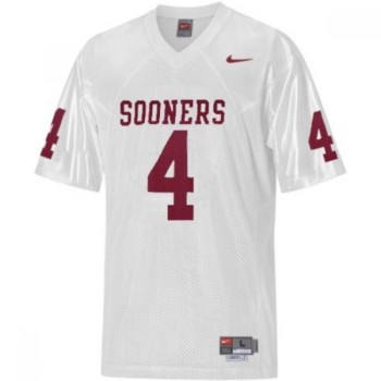 Sooners #4 White Stitched NCAA Jersey Sooners #4 White Stitched NCAA Jersey