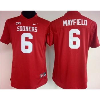 Sooners #6 Baker Mayfield Red Women's Stitched NCAA Jersey Sooners #6 Baker Mayfield Red Women's Stitched NCAA Jersey