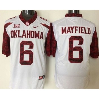 Sooners #6 Baker Mayfield White New XII Stitched NCAA Jersey Sooners #6 Baker Mayfield White New XII Stitched NCAA Jersey