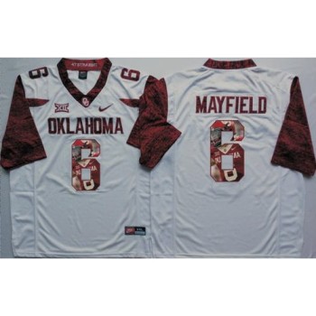 Sooners #6 Baker Mayfield White Player Fashion Stitched NCAA Jersey Sooners #6 Baker Mayfield White Player Fashion Stitched NCAA Jersey