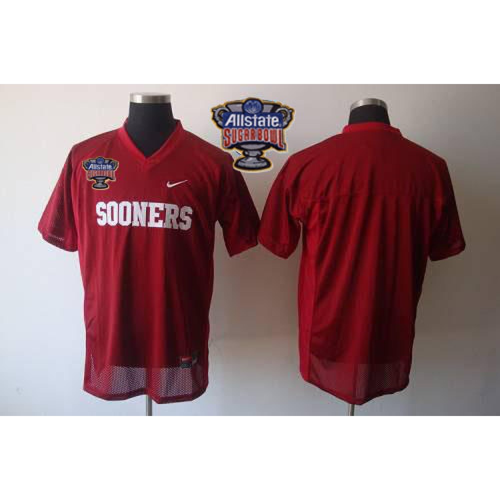 Sooners Blank Red 2014 Sugar Bowl Patch Stitched NCAA Jersey