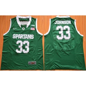Spartans #33 Magic Johnson Green Authentic Basketball Stitched NCAA Jersey Spartans #33 Magic Johnson Green Authentic Basketball Stitched NCAA Jersey