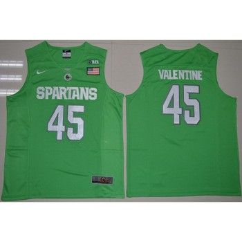 Spartans #45 Denzel Valentine Apple Green Authentic Basketball Stitched NCAA Jersey Spartans #45 Denzel Valentine Apple Green Authentic Basketball Stitched NCAA Jersey