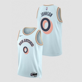 Men's San Antonio Spurs #0 Keldon Johnson Light Blue 2024/25 City Edition Stitched Basketball Jersey Men's San Antonio Spurs #0 Keldon Johnson Light Blue 2024/25 City Edition Stitched Basketball Jersey
