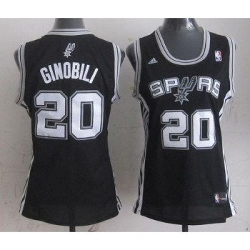 Spurs #20 Manu Ginobili Black Women's Road Stitched NBA Jersey Spurs #20 Manu Ginobili Black Women's Road Stitched NBA Jersey