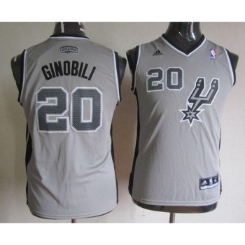 Spurs #20 Manu Ginobili Grey Youth Stitched NBA Jersey Spurs #20 Manu Ginobili Grey Youth Stitched NBA Jersey