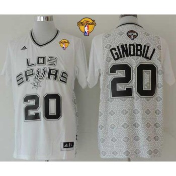Spurs #20 Manu Ginobili White New Latin Nights Finals Patch Stitched NBA Jersey Spurs #20 Manu Ginobili White New Latin Nights Finals Patch Stitched NBA Jersey