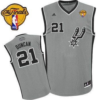 Spurs #21 Tim Duncan Grey Alternate Finals Patch Stitched NBA Jersey Spurs #21 Tim Duncan Grey Alternate Finals Patch Stitched NBA Jersey