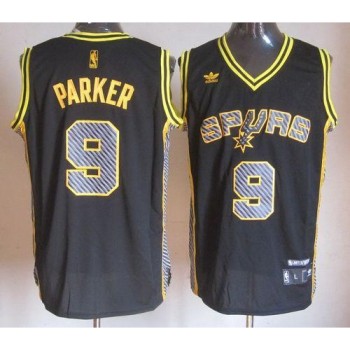 Spurs #9 Tony Parker Black Electricity Fashion Stitched NBA Jersey Spurs #9 Tony Parker Black Electricity Fashion Stitched NBA Jersey