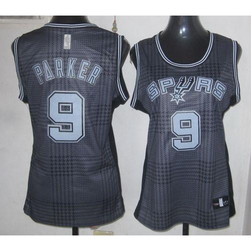 Spurs #9 Tony Parker Black Women's Rhythm Fashion Stitched NBA Jersey