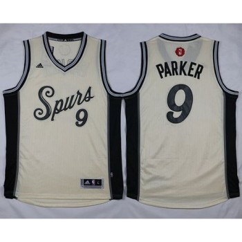 Spurs #9 Tony Parker Cream 2015-2016 Christmas Day Stitched NBA Jersey Spurs #9 Tony Parker Cream 2015-2016 Christmas Day Stitched NBA Jersey