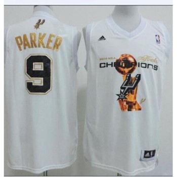 Spurs #9 Tony Parker White 2014 NBA Finals Champions Stitched NBA Jersey Spurs #9 Tony Parker White 2014 NBA Finals Champions Stitched NBA Jersey