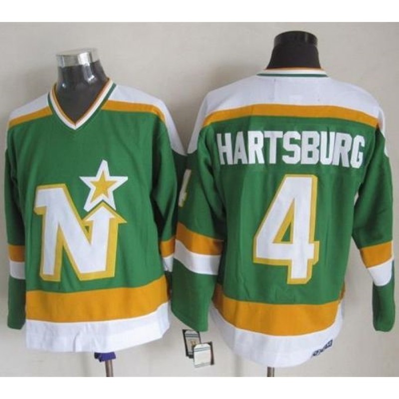Stars #4 Craig Hartsburg Stitched Green CCM Throwback NHL Jersey Stars #4 Craig Hartsburg Stitched Green CCM Throwback NHL Jersey