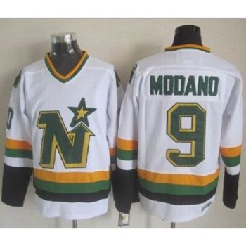 Stars #9 Mike Modano Stitched White CCM Throwback NHL Jersey Stars #9 Mike Modano Stitched White CCM Throwback NHL Jersey