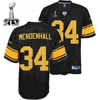 Steelers #34 Rashard Mendenhall Black With Yellow Number Super Bowl XLV Stitched Youth NFL Jersey Steelers #34 Rashard Mendenhall Black With Yellow Number Super Bowl XLV Stitched Youth NFL Jersey