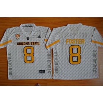 Sun Devils #8 D. J. Foster New White Stitched NCAA Jersey