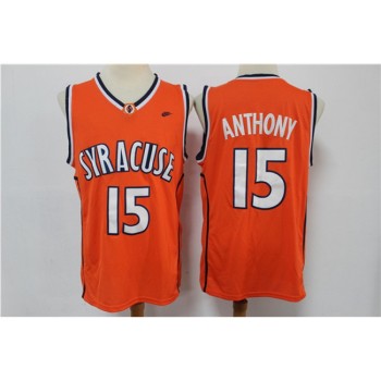 Syracuse Orange #15 Carmelo Anthnoy Orange Basketball Stitched Jersey Syracuse Orange #15 Carmelo Anthnoy Orange Basketball Stitched Jersey