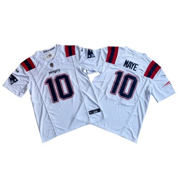 Men's New England Patriots #10 Drake Maye White 2024 Draft F.U.S.E Vapor Limited Stitched Football Jersey Men's New England Patriots #10 Drake Maye White 2024 Draft F.U.S.E Vapor Limited Stitched Football Jersey