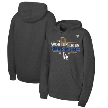 Youth Los Angeles Dodgers Heather Charcoal 2024 World Series Champions Hoodie Youth Los Angeles Dodgers Heather Charcoal 2024 World Series Champions Hoodie