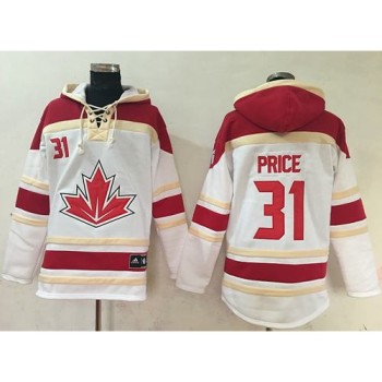 Team CA. #31 Carey Price White Sawyer Hooded Sweatshirt 2016 World Cup Stitched NHL Jersey Team CA. #31 Carey Price White Sawyer Hooded Sweatshirt 2016 World Cup Stitched NHL Jersey