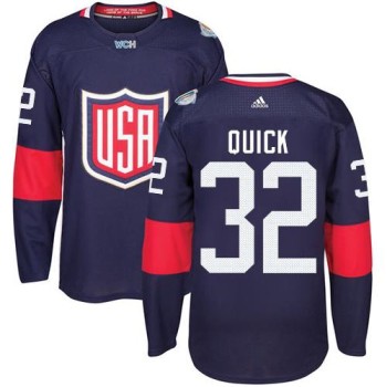Team USA #32 Jonathan Quick Navy Blue 2016 World Cup Stitched NHL Jersey Team USA #32 Jonathan Quick Navy Blue 2016 World Cup Stitched NHL Jersey