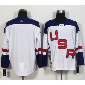 Team USA Blank White 2016 World Cup Stitched NHL Jersey