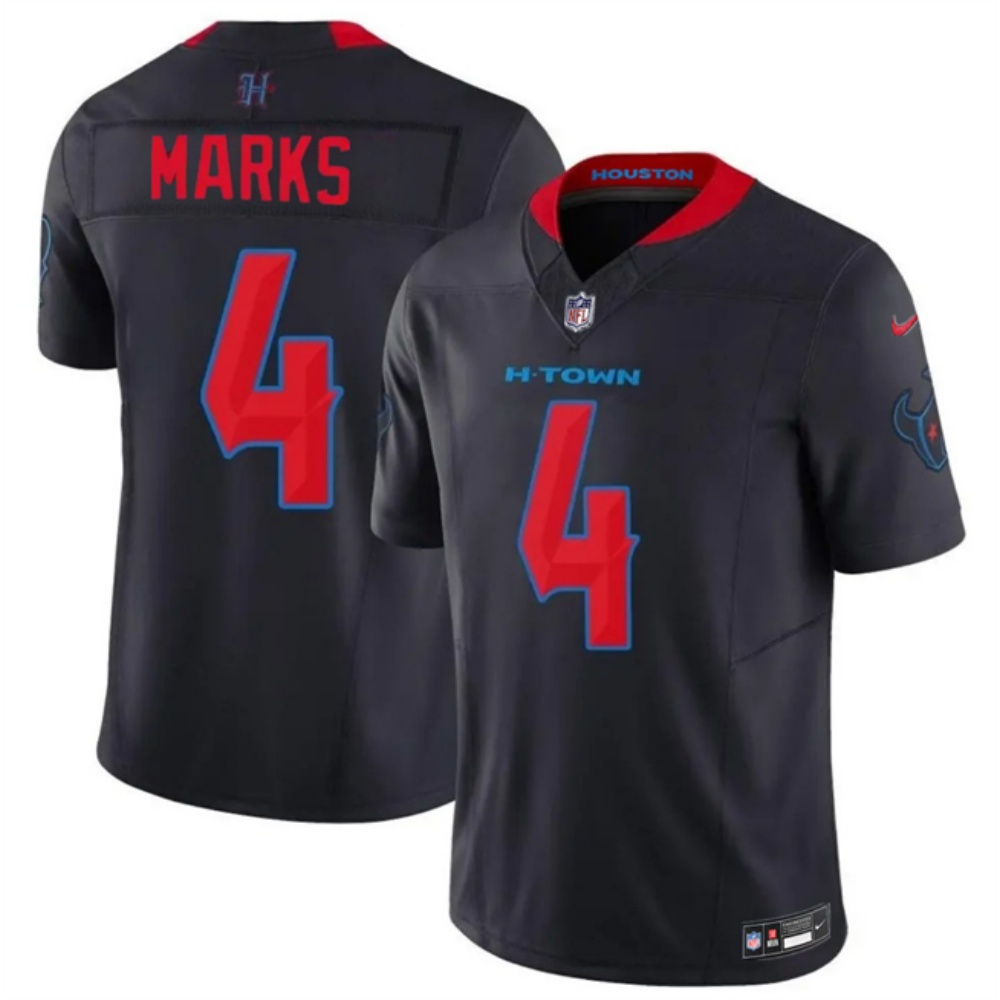 Youth Houston Texans #4 Woody Marks Navy F.U.S.E. Vapor Limited Stitched Football Jersey