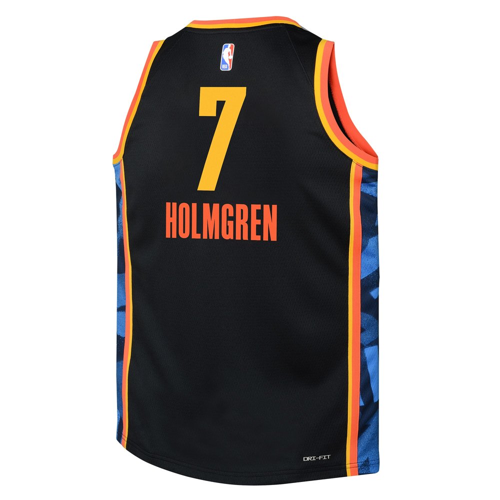 Youth Oklahoma City Thunder Chet Holmgren Black 2024/25 Swingman Player Jersey - City Edition Youth Oklahoma City Thunder Chet Holmgren Black 2024/25 Swingman Player Jersey - City Edition