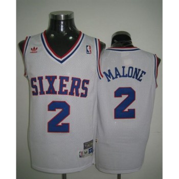 Throwback 76ers #2 Malone White Stitched NBA Jersey Throwback 76ers #2 Malone White Stitched NBA Jersey