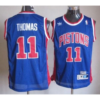 Throwback Pistons #11 Thomas Blue Stitched NBA Jersey Throwback Pistons #11 Thomas Blue Stitched NBA Jersey