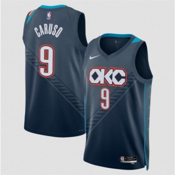 Men's Oklahoma City Thunder #9 Alex Caruso Navy 2025/26 City Edition Stitched Basketball Jersey