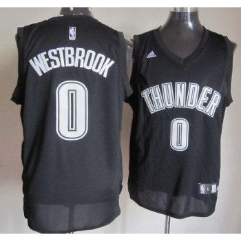 Thunder #0 Russell Westbrook Black/White Stitched NBA Jersey Thunder #0 Russell Westbrook Black/White Stitched NBA Jersey