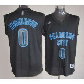 Thunder #0 Russell Westbrook Black on Black Stitched NBA Jersey Thunder #0 Russell Westbrook Black on Black Stitched NBA Jersey
