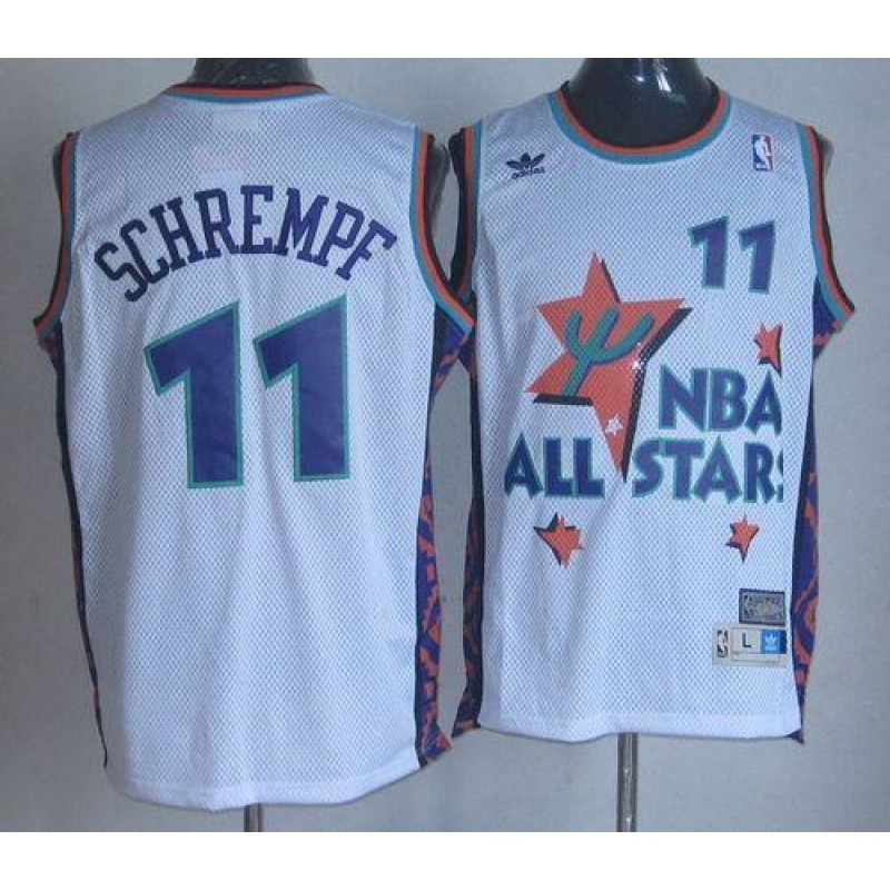 Thunder #11 Detlef Schrempf White 1995 All Star Throwback Stitched NBA Jersey Thunder #11 Detlef Schrempf White 1995 All Star Throwback Stitched NBA Jersey