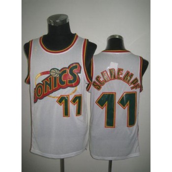 Thunder #11 Detlef Schrempf White SuperSonics Throwback Stitched NBA Jersey Thunder #11 Detlef Schrempf White SuperSonics Throwback Stitched NBA Jersey