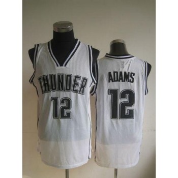 Thunder #12 Steven Adams White on White Stitched NBA Jersey Thunder #12 Steven Adams White on White Stitched NBA Jersey