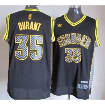 Thunder #35 Kevin Durant Black Electricity Fashion Stitched NBA Jersey Thunder #35 Kevin Durant Black Electricity Fashion Stitched NBA Jersey