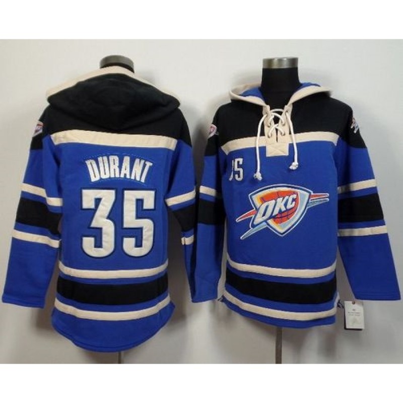 Thunder #35 Kevin Durant Blue Sawyer Hooded Sweatshirt NBA Hoodie Thunder #35 Kevin Durant Blue Sawyer Hooded Sweatshirt NBA Hoodie