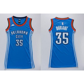 Thunder #35 Kevin Durant Blue Women's Dress Stitched NBA Jersey Thunder #35 Kevin Durant Blue Women's Dress Stitched NBA Jersey
